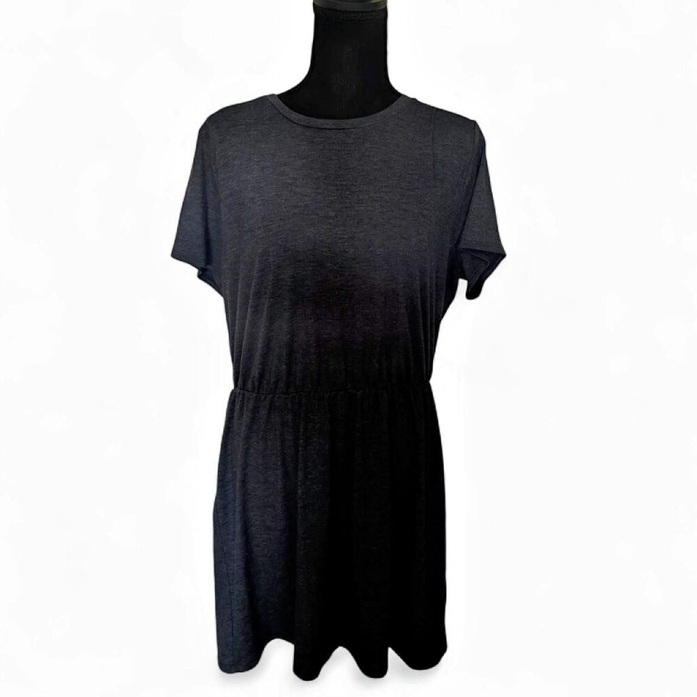 Old Navy Charcoal Grey Heathered Short Sleeve Dress - Size L